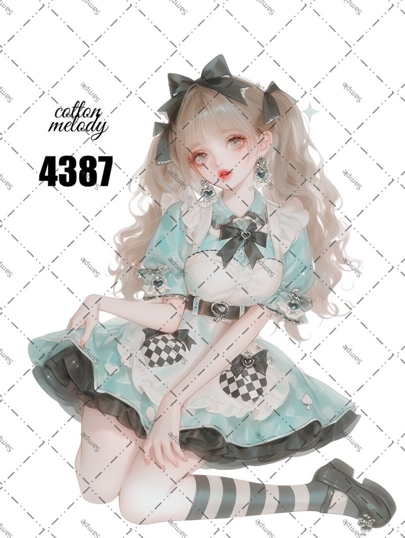 original sticker no.4387 人物ステッカー オリジナルステッカー オリジナル人物ステッカー 装飾ステッカー cotton melody - 貼紙 - 紙 