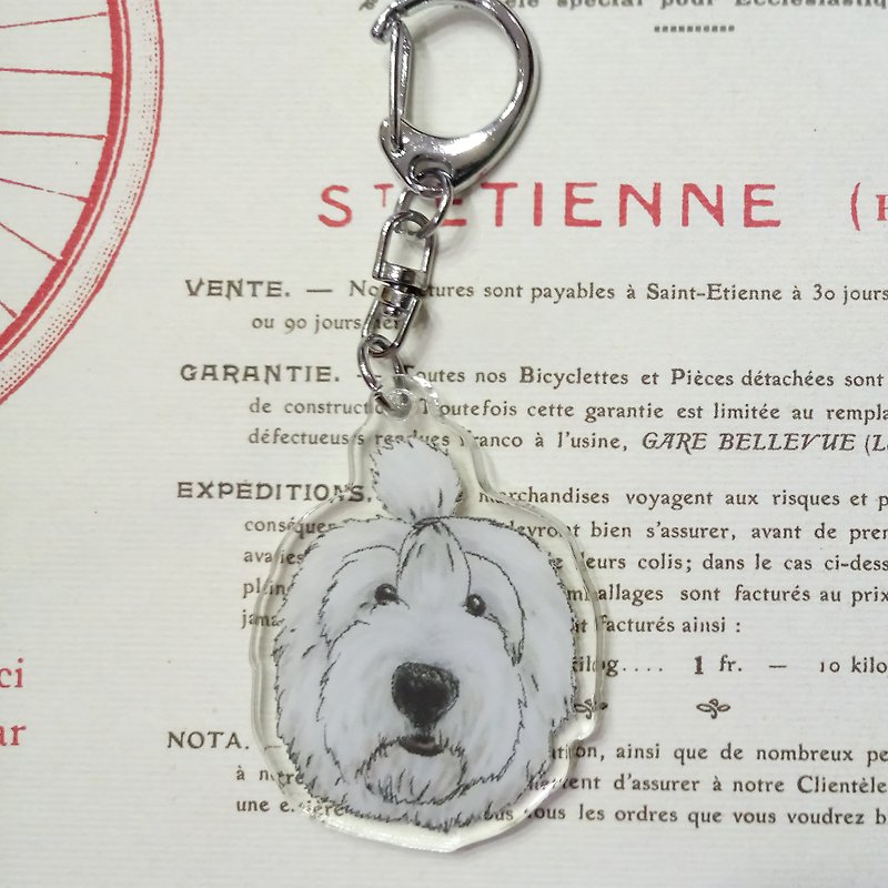 Ancient English Shepherd Dog- Acrylic Strap (Key Ring) Double Layer - Keychains - Acrylic 