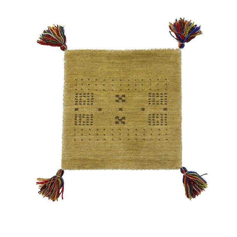 tribal symbol mats_cream 彩色復古系列印度手工小毯 - 地墊/地毯 - 羊毛 