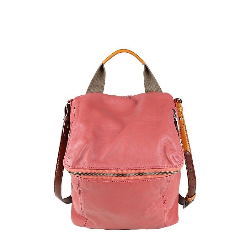Pimm's lightweight sheepskin casual shoulder bag - red bean paste - Messenger Bags & Sling Bags - Genuine Leather Red