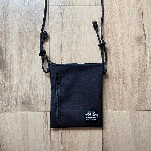 underlinebagsandmore Reform Black Small Sacoche Bag with Strap/ Card Holder / Phone Bag / Pouch