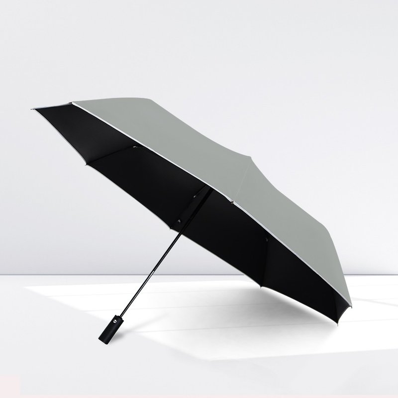 TDN reflective anti-rebound cooling automatic opening and closing umbrella extra large anti-UV automatic umbrella (rock gray) - ร่ม - วัสดุกันนำ้ สีเทา