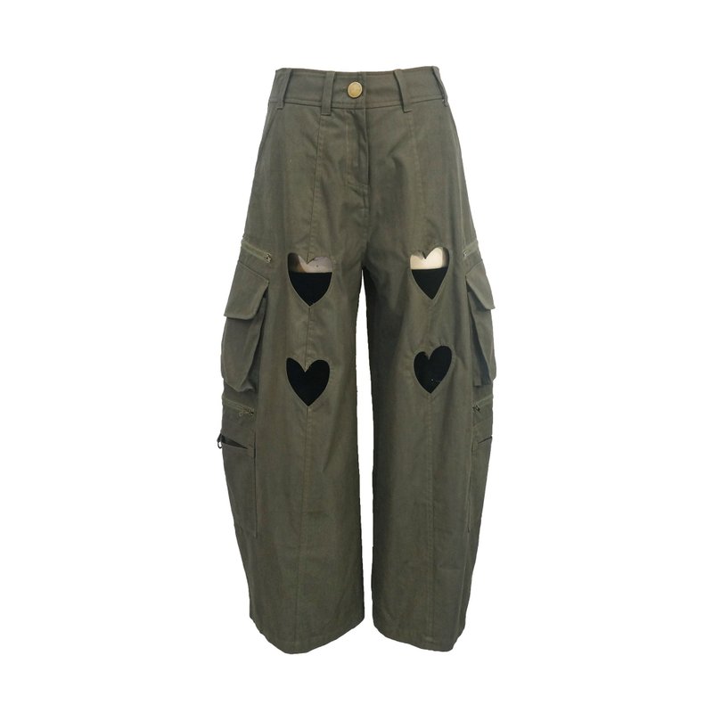 Aman No.89 Love You to the End Love Pants New Fabric Military Green - กางเกง - วัสดุอื่นๆ 