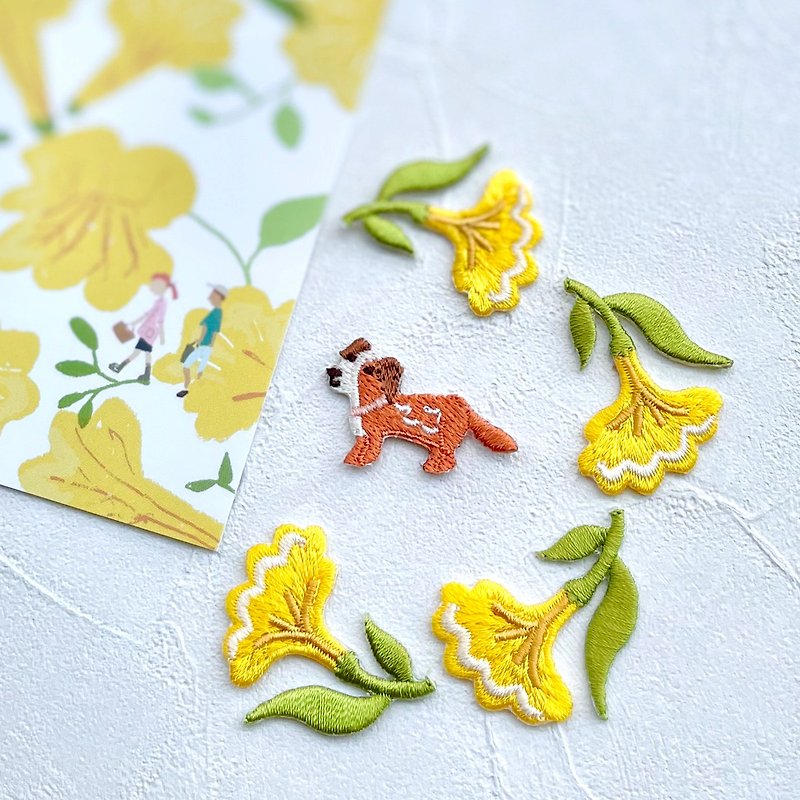 Yellow Pui  series hot stick-Yellow Pui / dog - Badges & Pins - Thread Multicolor