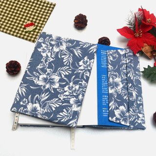 Hibiscus flower book cover with bookmark handmade canvas