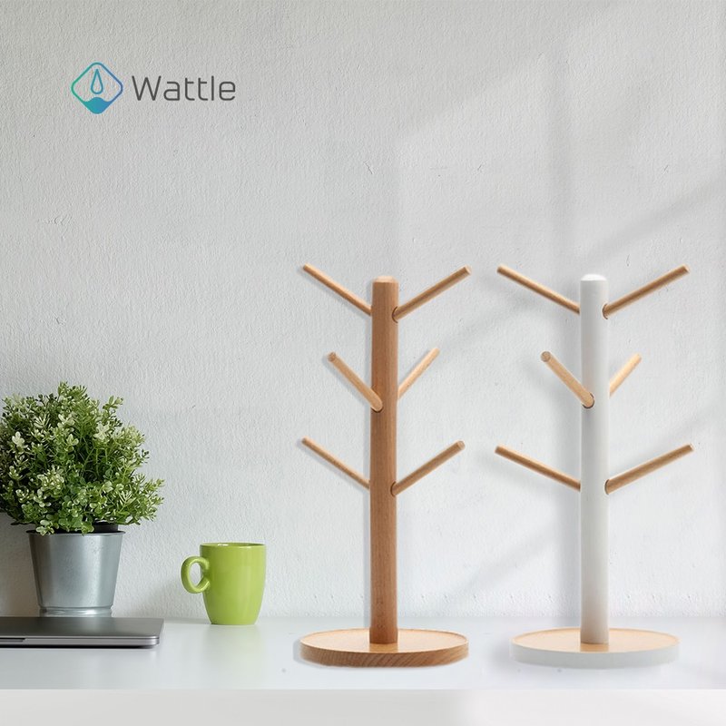 Wattle | 訂製款環節杯架_白色 - 廚具 - 木頭 白色