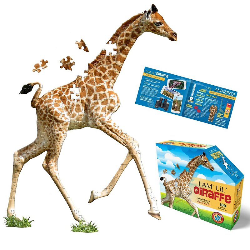 I AM Animal Puzzle, I am a Giraffe, 100 Series | Extreme Realistic Animals - Puzzles - Paper 