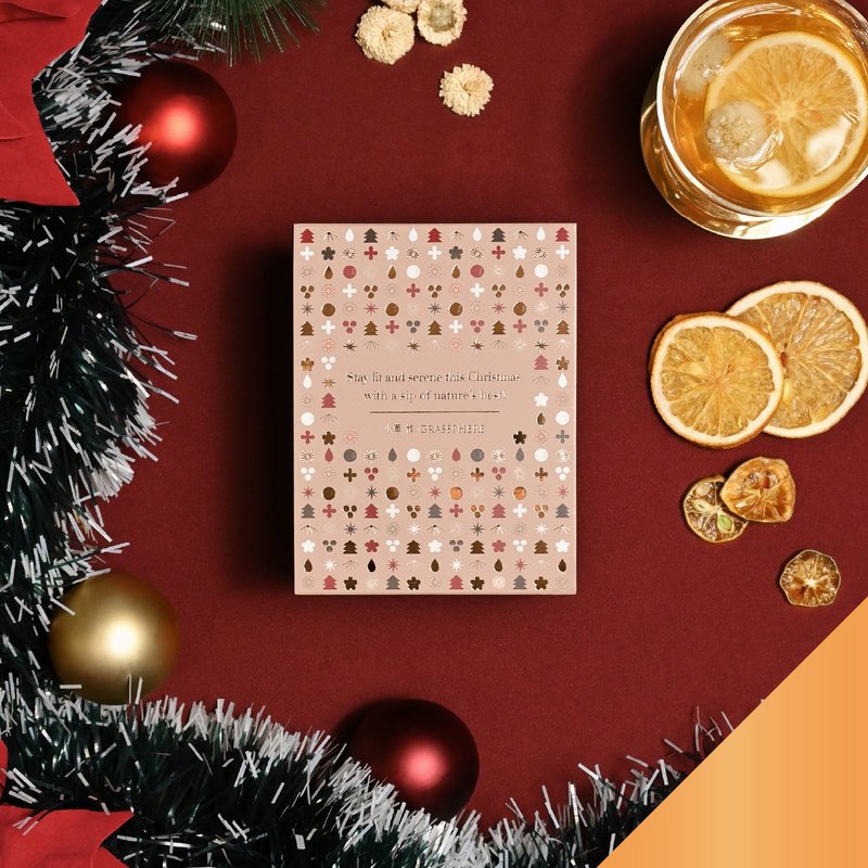 【Gift Exchange Recommendation】Christmas Five-Flavor Tea Assortment - Taiwanese Fruit Tea (Includes Gift Bag & Card) - ティーバッグ・茶葉 - 食材 カーキ
