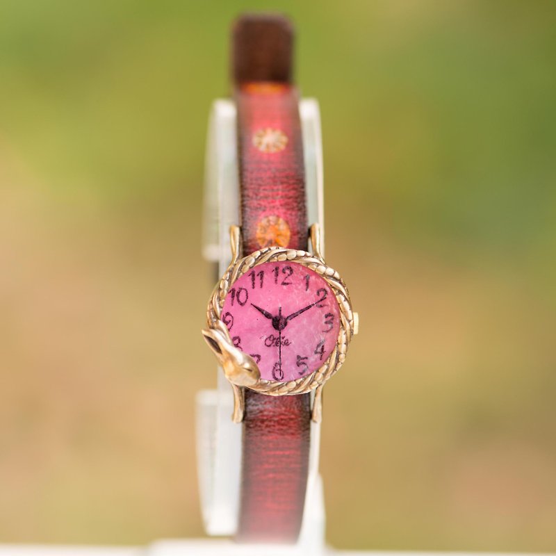 做夢的兔子 手錶  S 櫻桃色 - 女錶 - 其他金屬 紅色