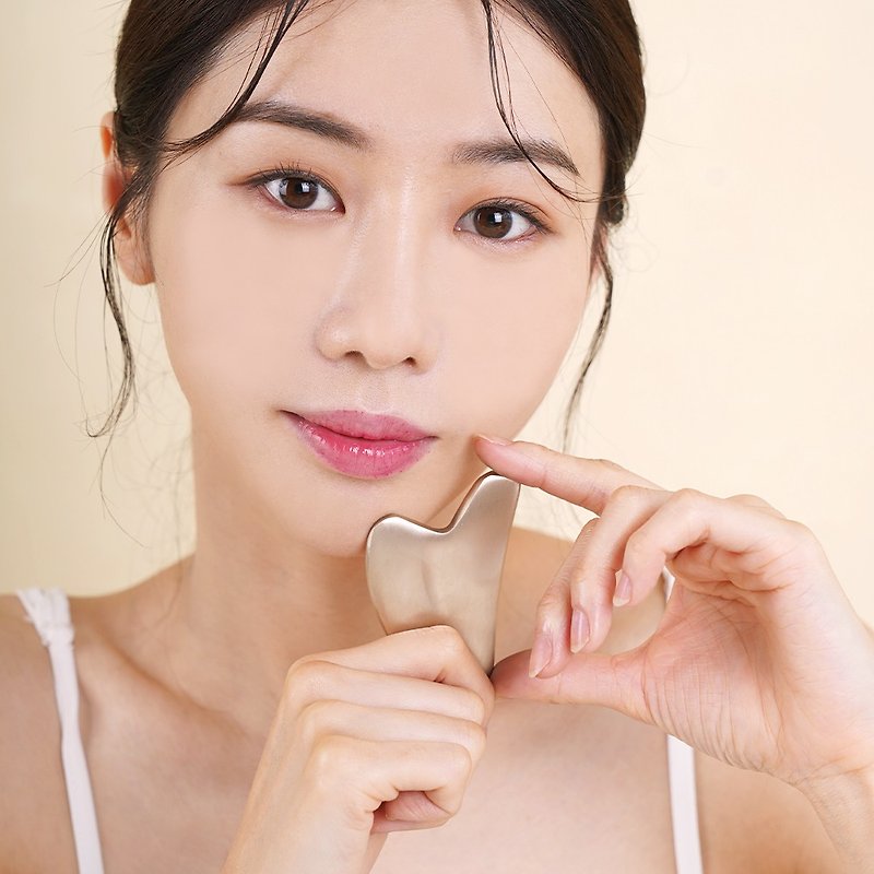 Korean brassware Facial Massager (heart Shape) - Facial Massage & Cleansing Tools - Copper & Brass Gold