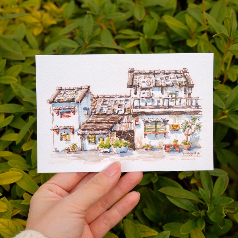 台北四四南村 水彩旅行明信片單張 - 卡片/明信片 - 紙 