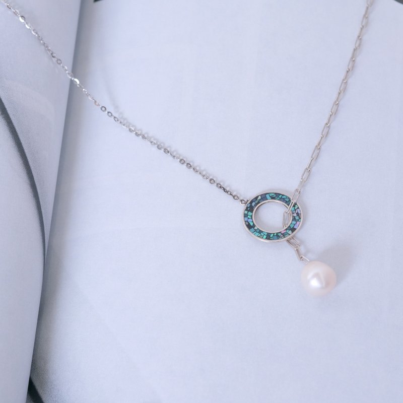 貝殼 星環 項鍊 #16 - 項鍊 - 銀 白色