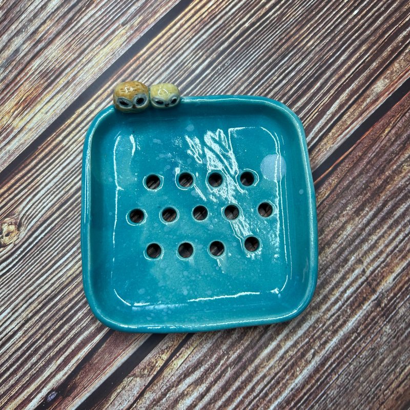 貓頭鷹皂盒 - 擺飾/家飾品 - 陶 多色