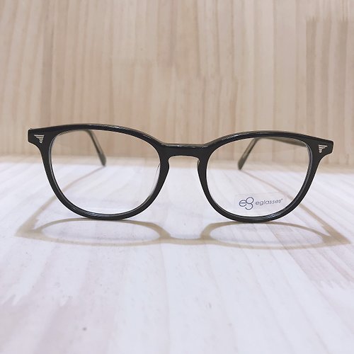 EGlasses。眼鏡物語 站內最高等級UV420濾藍光0度眼鏡│板料材質全黑鏡腳彈簧設計CA09