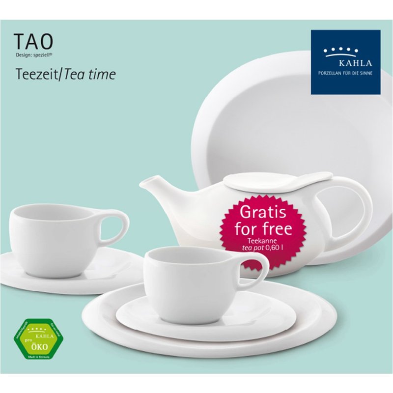 TAO 鵝卵石系列- 雙人下午茶具七件組(原裝彩盒) - 茶壺/茶杯/茶具 - 瓷 白色