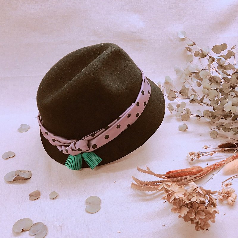 Fringed wool cap / boccavas waltz - Hats & Caps - Wool Black