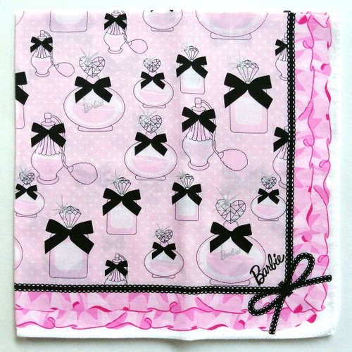 orangesodapanda Barbie Vintage Handkerchief Perfume Bottles 18.5 x 18.5 inches