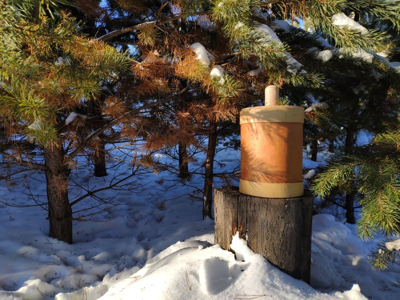 Big birch bark box, birch bark canister, tea box - 調味罐/醬料罐 - 木頭 