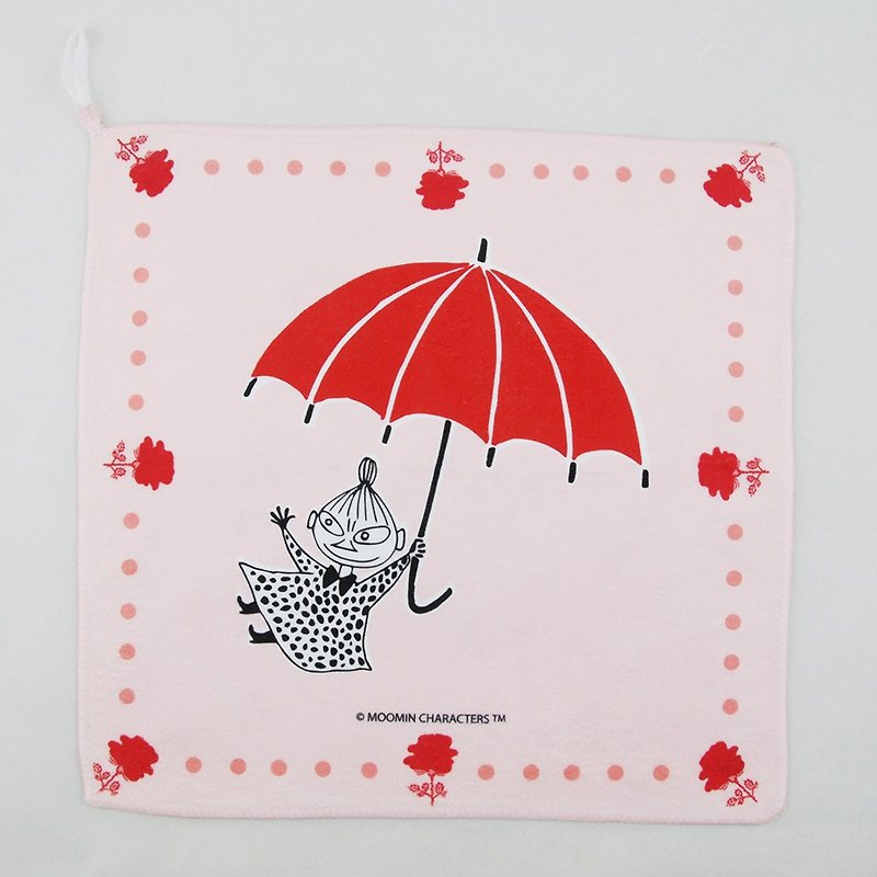 Authorized by Moomin-Hand towel [Little Red Umbrella] - ผ้าขนหนู - ผ้าฝ้าย/ผ้าลินิน สีแดง