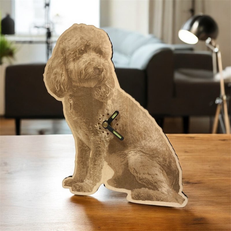 手工木作創意時鐘 客製化雷雕畫 - 時鐘/鬧鐘 - 木頭 咖啡色