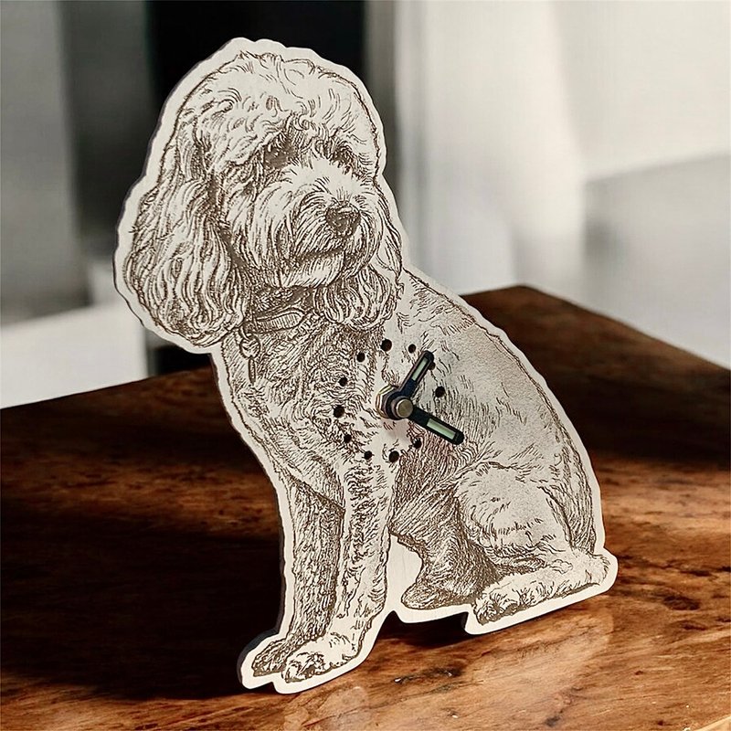 Handmade Wooden Creative Clock with Custom Laser Engraved Art - นาฬิกา - ไม้ สีนำ้ตาล