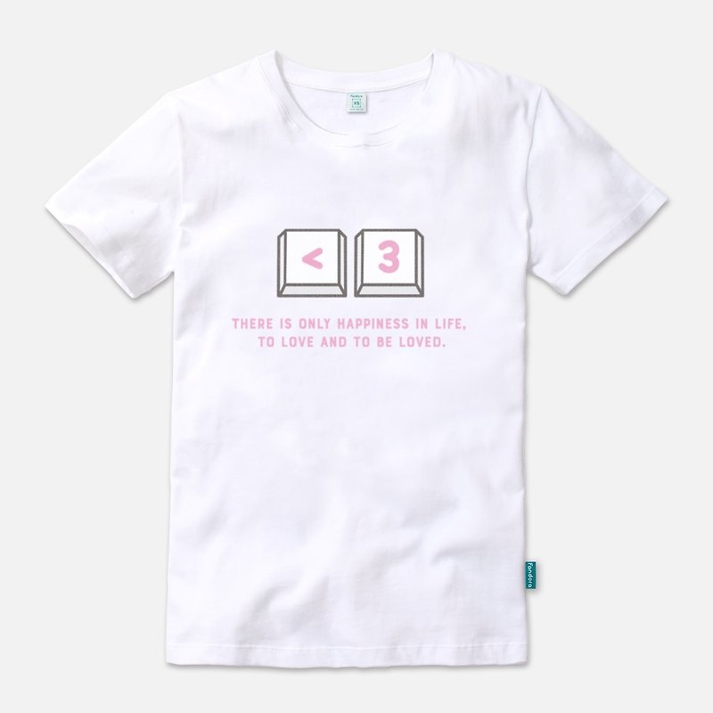 LOVE (pink) - 中性版短袖T-shirt - 帽T/大學T - 棉．麻 白色