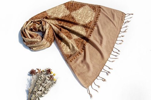 omhandmade 喀什米爾Cashmere 手工織圍巾 編織圍巾 羊絨圍巾 純羊毛圍巾披巾
