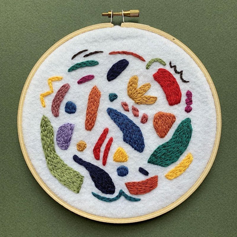 Embroidery: The elements frame - 壁貼/牆壁裝飾 - 繡線 多色