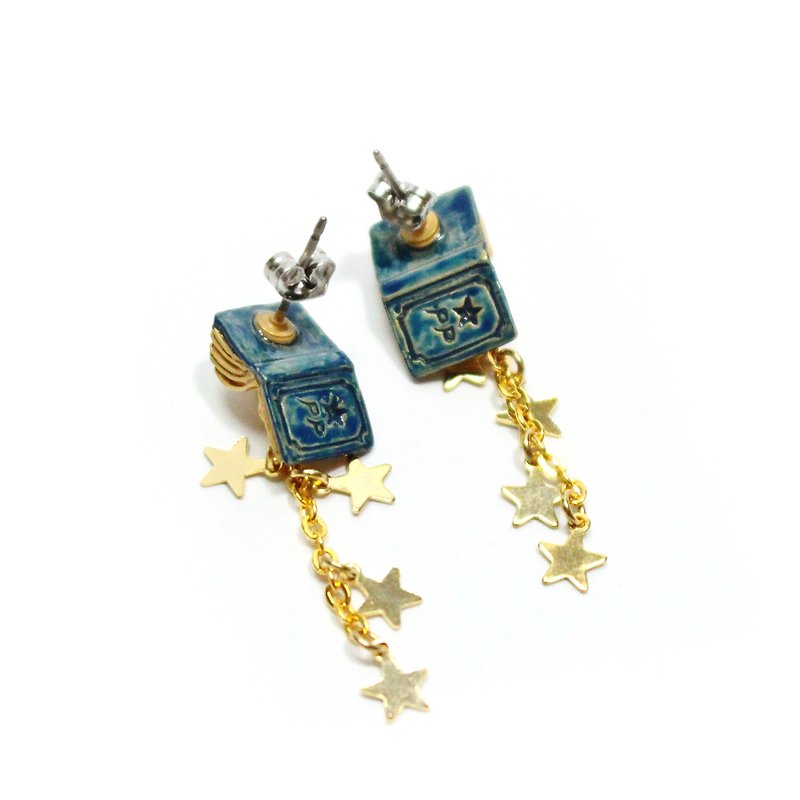 Emchant Pierced エンチャント PA424 - 耳環/耳夾 - 其他金屬 藍色