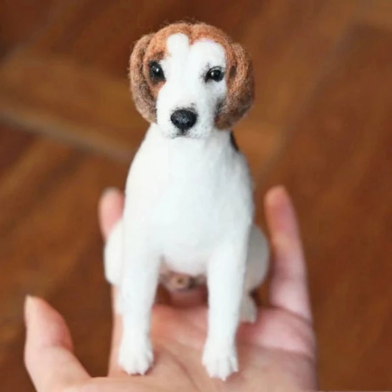 客制化逼真犬 羊毛氈 比格犬  寵物 娃娃 定制 手工 狗狗猫咪 183 - 貓/狗玩具 - 羊毛 多色