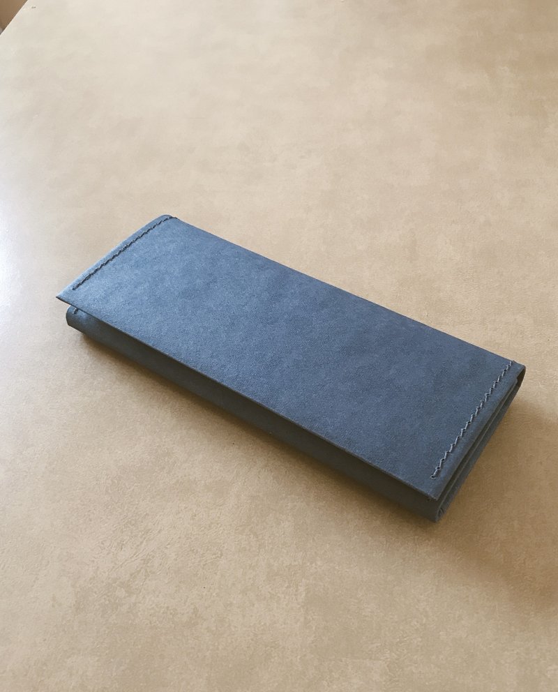 - Washed Paper Long Clip/Denine Blue -*NEW COLOR*Vegan Paper Leather - Wallets - Paper 