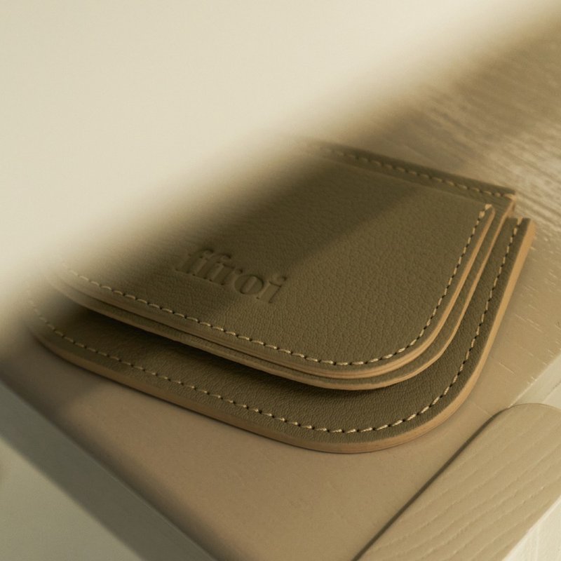 pastry_gray / card holder / wallet / 6 color - 錢包/皮夾/長短夾 - 真皮 灰色