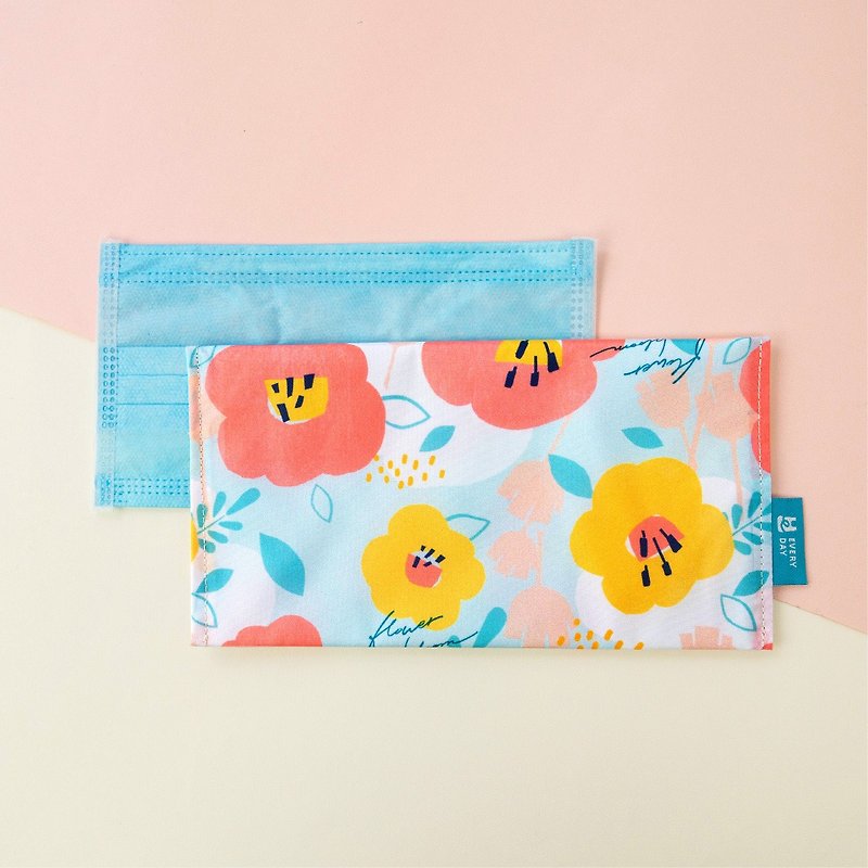 [US-Japan Bag] Mask Storage Bag‧Long Double-Layer-Spring Flowers (Small Items Required for Epidemic Prevention) - Storage - Polyester Pink