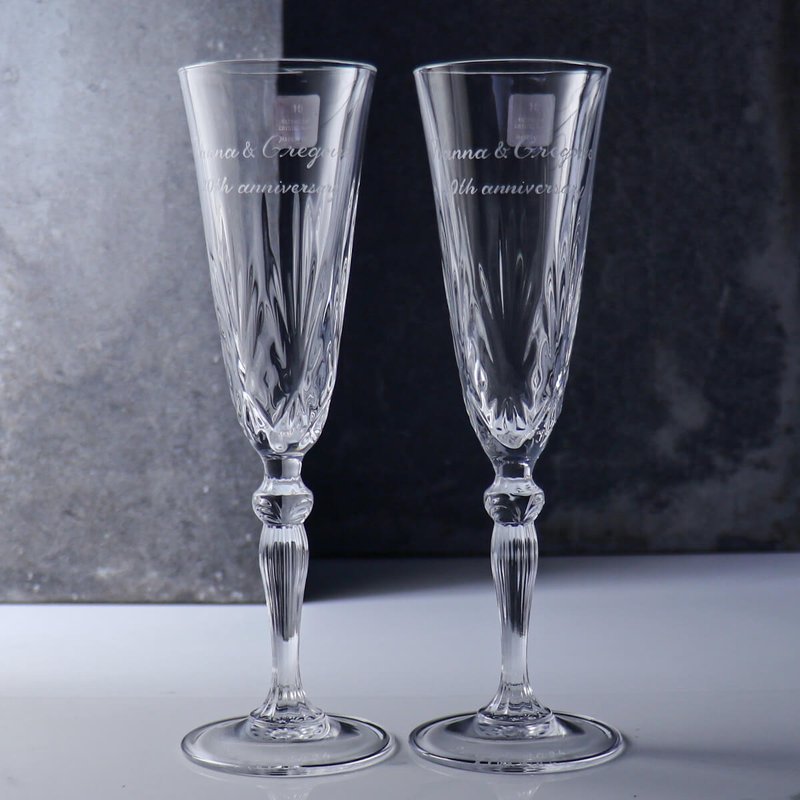 (price for one pair) 160cc [Italian RCR] Champagne flute wedding crystal champagne pairing glasses - แก้วไวน์ - แก้ว สีใส