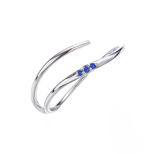Majade Jewelry Design 藍寶石白金戒指 清新極簡金飾女戒 優雅藍寶金戒指 個性寶石戒指