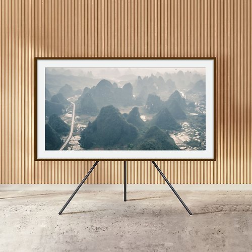 MukLing ArtSpace Samsung Frame TV Art, Digital Download, Misty Mountain, Karst peaks 陽朔 桂林, 喀斯特山地