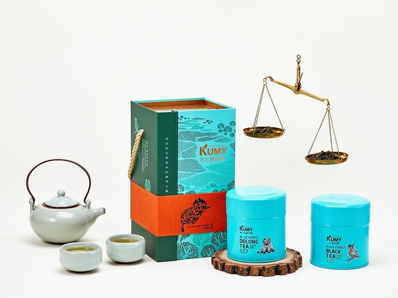 Tea Gift Set, Forest Rhyme_Black Forest(Oolong 127, Black Tea 171) - ชา - อาหารสด สีทอง