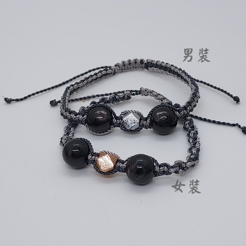 金運石(銀線石)配瑞典天鐵手繩 - 有助事業發展 增加財運 辟邪 - 手鍊/手環 - 半寶石 