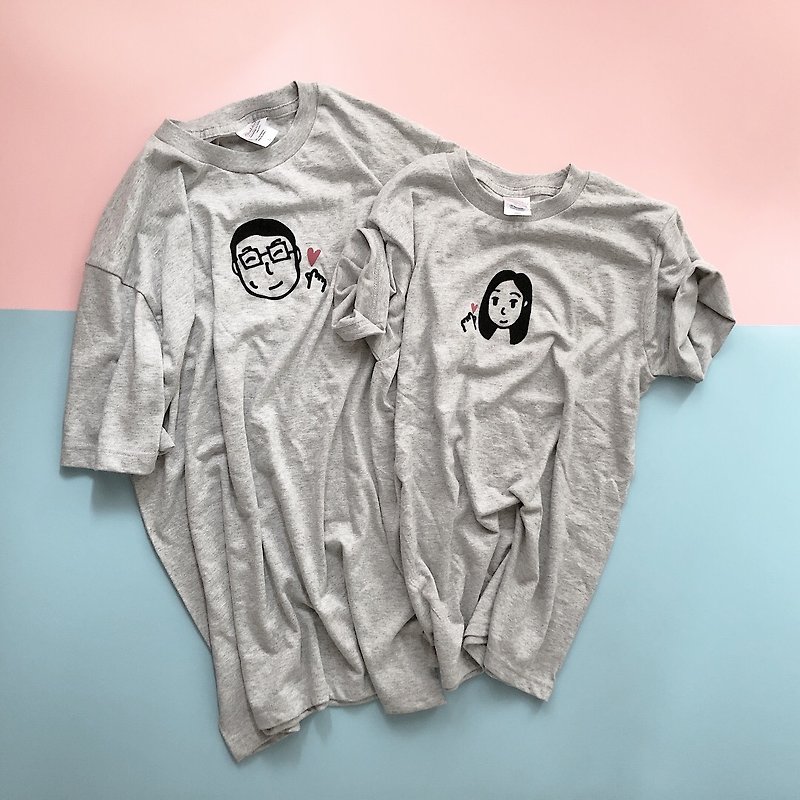 Teeハンドメイド男性と女性のためのカスタマイズされたバレンタインデーのギフトトップ記念のギフト - Tシャツ メンズ - コットン・麻 