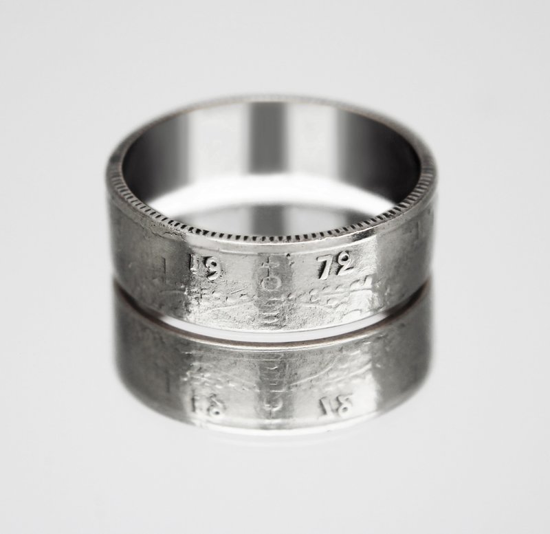 Sweden Coin Ring 1 crown 1972-1973 coin rings for men coin rings for women - 戒指 - 其他金屬 