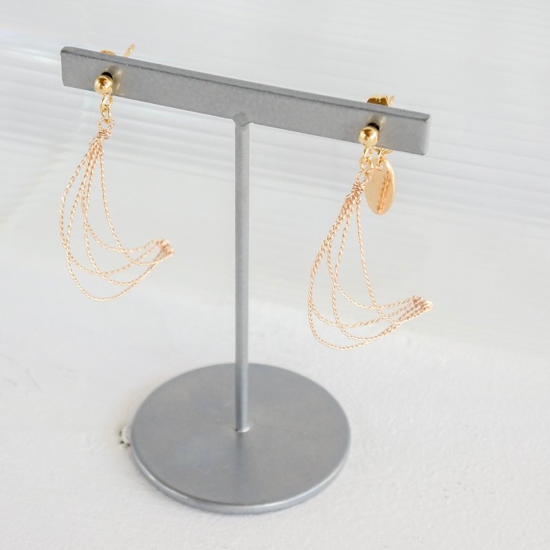 Asanagi (Extra Small) - Gold wire accessory - 耳環/耳夾/耳骨夾 - 其他金屬 金色