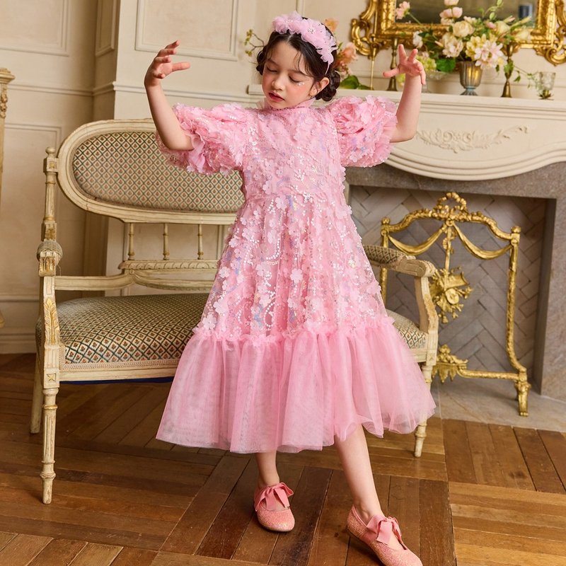 Starlight Serenade Dress-Jewel Pink - 男/女童禮服 - 其他材質 