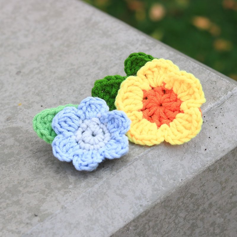 【影片教學+材料包】兩款花兒及葉子 (可做8朵花) - 編織/刺繡/羊毛氈/縫紉 - 棉．麻 多色