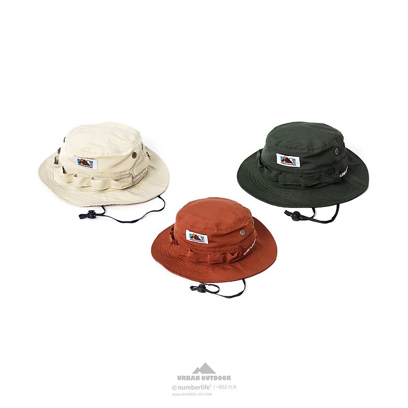 Hong Kong brand Urban Outdoor series check nylon cloth tactical fisherman hat climbing function - Hats & Caps - Nylon Multicolor