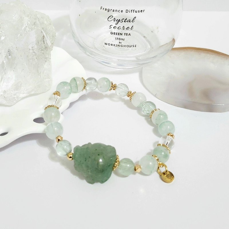 翠幽靈龍龜設計手鍊/助事業運、激發信念之水晶 - 手鍊/手環 - 水晶 綠色