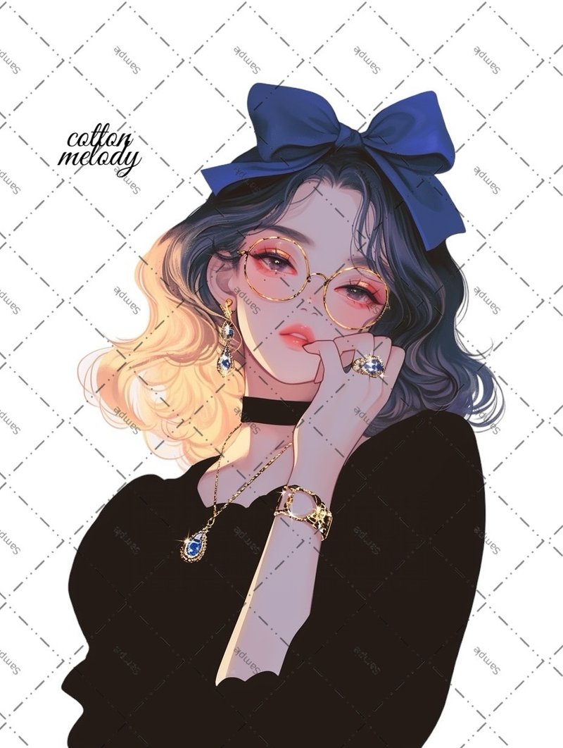 original sticker no.2066 人物ステッカー オリジナルステッカー オリジナル人物ステッカー 装飾ステッカー cotton melody - 貼紙 - 紙 