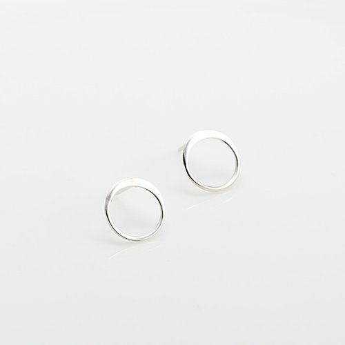 Angel & Me 珠寶銀飾 極簡 幾何 小圓 光圈 一對 s925 純銀 耳環 耳夾 情人節 禮物