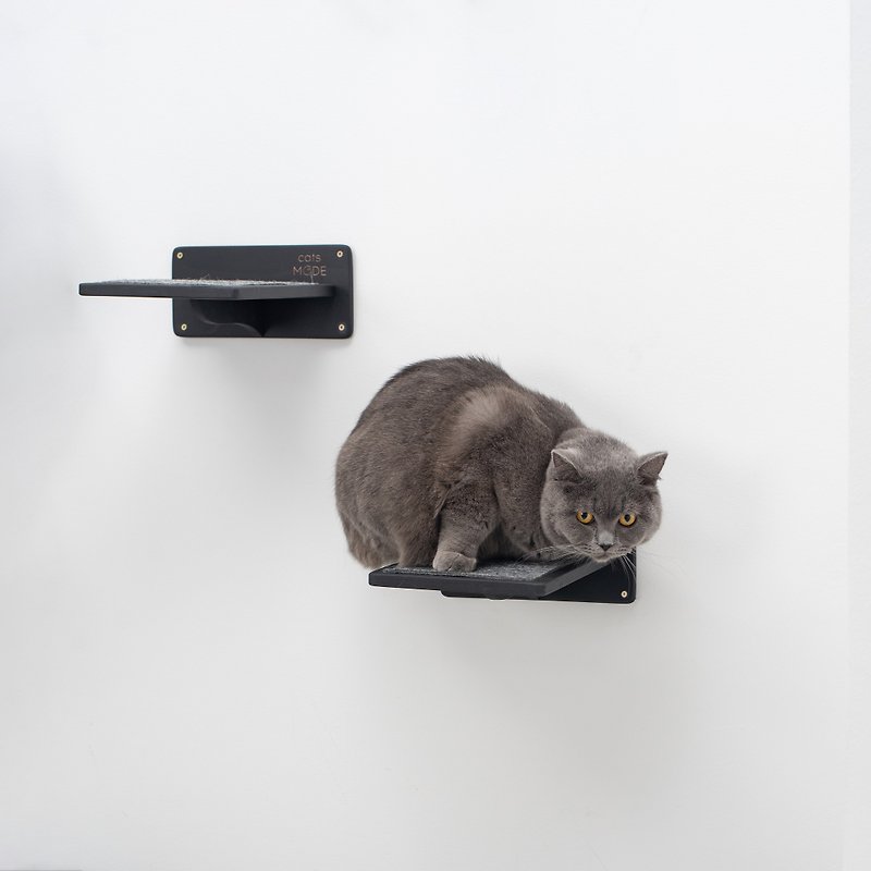 Cat Activity, New Kitten Gift, Cat Floating Shelves, Cat Step - Scratchers & Cat Furniture - Wood Brown