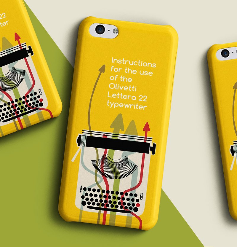 Type writer instruction - Yellow Phone case - 手機殼/手機套 - 塑膠 黃色