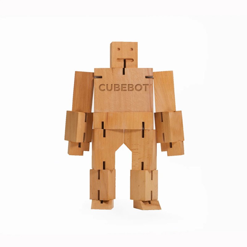 Cubebot 酷比人【經典大型】山毛櫸積木變形機器人公仔 - 公仔模型 - 木頭 